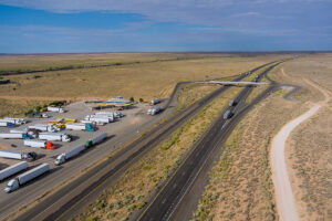 Truck stops in the desert are a sight for sore eyes.