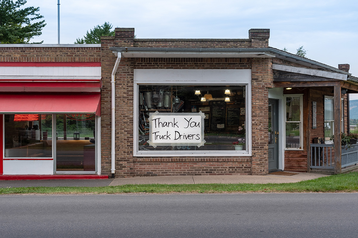stores displaying signs thanking truck drivers during truck driver appreciation week.