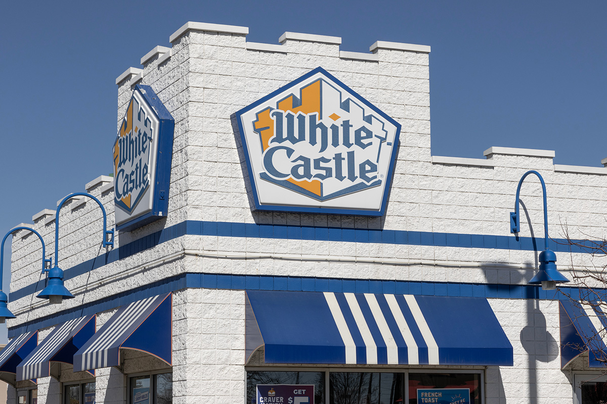 A White Castle burger joint for celebrating burger day.